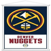 Zidni plakat s logotipom Denver Nuggets u drvenom magnetskom okviru, 22.37534