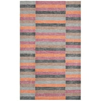 Ručno tkani prugasti tepih u boji hrđe u boji 9411