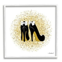 Stupell Industries Gold Glitz Fashion Bow Visoke potpetice Sažetak Splatter, 24, dizajn Martine Pavlova