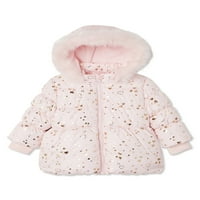 George Baby Toddler Girl Fau Fusno kapuljača Puffer Zimska jakna kaput