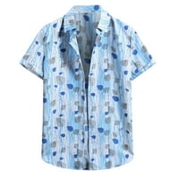 Muške ljetne havajske košulje u A-listi, jednoredna bluza kratkih rukava s reverom, majice za plažu s tropskim