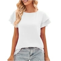 Grafičke majice za ženske okalete labave čvrste ljetne žene Veliki gornji klirens bijeli 4