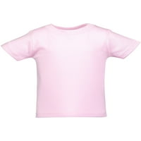 pamučna majica kratkih rukava majica s okruglim vratom od dresa za bebe i malu djecu, ružičasta i crvena