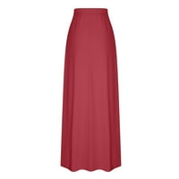 A-line suknje za žene modne Casual Maksi suknje A-kroja modne ljetne suknje Na vezanje s džepovima visokog struka-lubenica