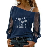 Ženske Ležerne košulje dugih rukava pamučne mekane majice za žene tiskane majice puloveri s patentnim zatvaračem