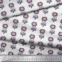 Baršunasta tkanina s lišćem i cvjetnim printom širine dvorišta