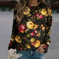 Majice za žene, majice, majice, bluza, pulover, Ženska ljetna moda, labavi ležerni šareni cvjetni Print, Okrugli