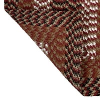 Alpski pleteni tepih od polipropilena, Osmerokut od 48 inča, bordo traka za sve uzraste