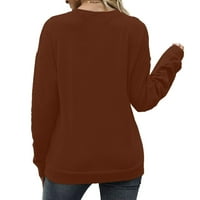 Predimenzionirana ženska dukserica slatka majica s kapuljačom grafički smeđa majica S uzorkom