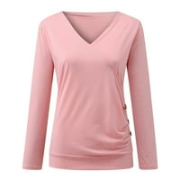 Ženske košulje s dugim rukavima, ljetne proljetne široke bluze, košulje u vrućoj ružičastoj boji, 2 inča