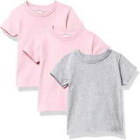 pamučna majica kratkih rukava za bebe i malu djecu majica s okruglim vratom od dresa ružičasta ružičasta