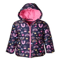 Wippette Toddler Girl Rainbow Print quilted Puffer Jacket, veličine 12m-4T