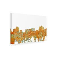 Marlene Watson 'Reno Nevada Skyline Rust' Canvas Art