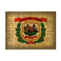 Crveni atlas dizajnira platno za zastavu West Virgina State Art