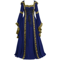 Ženska Vintage zavojna haljina u gotičkom stilu U Stilu nadahnuta do poda s dugim rukavima