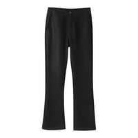 ; radne ženske plišane hlače za toplinu visokog struka, ravne Ležerne rastezljive hlače, kratke traper hlače za