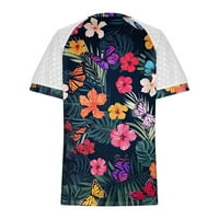 Ženska bluza, Plus Size, čipkasti Vintage Cvjetni vrhovi, napuhane bluze kratkih rukava, široke majice s izrezom,