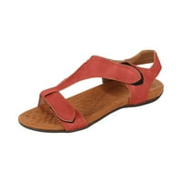 Sandale za žene plus čišćenje ljetnih dame dame ravne pete sandale casual ženske cipele crvene 42