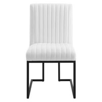 Stolica za blagovanje u bijeloj boji od čupave tkanine