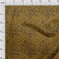 ; pamučna svilena tkanina tamne boje senfa, materijal za šivanje kože životinjske žirafe, Tkanina s otiskom širine
