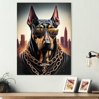 DesignArt Doberman Gangster u NYC II platno zidna umjetnost