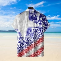Bluze muške košulje kratkih rukava Ljeto proljeće modna zastava s printom kratka Plaža Casual Top muške košulje