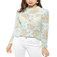 Jedinstveni prijedlozi ženska prozirna cvjetna čipkasta bluza u boji blokirana u boji