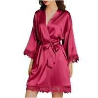 Ženske spavaćice za spavanje-ležerna elegantna čipkasta haljina s izrezom u obliku slova u, Novi Dolazak, crvena