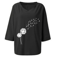 Idoravan majice s dugim rukavima za žene modni modni ženski ljetni rukav v-izrez print casual majica bluza