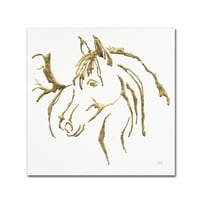 Zaštitni znak likovne umjetnosti 'pozlaćena kobila na bijeloj boji' platna Chris Paschke