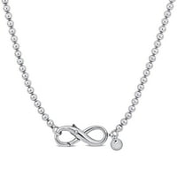 Ogrlica za srebrne kuglice Miabella W Infinity Clap - 20 Lanac s perlama, slojevito, slaganje
