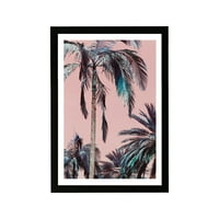 Wynwood Studio cvjetni i botanički uokvireni zidni umjetnički otisci 'plaže vibracije' drveće kućice dekor - ružičasta,
