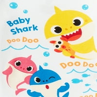Baby Shark Toddler Boy Snug Fit Pamuk s kratkim rukavima pidžama, set od 4 komada, veličine 12m-5T