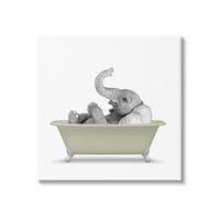 Stupell Industries jednobojni slon Položaj kade za kupaonicu Ilustracija grafička umjetnička galerija omotana