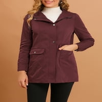 Jedinstvene ponude ženskog kapuljača s kapuljačom kaput vjetrokara lagana kišna jakna