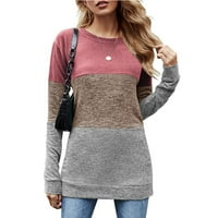 Fesfesfes Women Flanel Shirt casual Fashion Pulover prodaja dugih rukava s okruglim vratom na klirensu