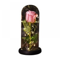 Ljepota i svjetiljka zvijer u staklenoj kupoli, kristalno zauvijek ruža umjetni cvijet s LED laganom vrpcom za