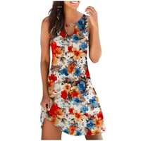Rasprodaja ženskih Plus size haljina u A-listi ženske Ležerne široke ljetne haljine s cvjetnim naramenicama na