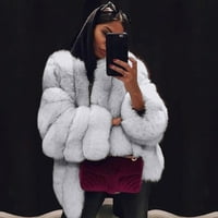 Gubotare ženski kaputi plus veličine ženske zimske jakne s kapuljačom mekane tople jakne s dugim rukavima s džepovima