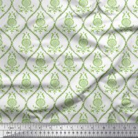Soimoi zelena poli Georgette tkanina Ogee Damask i cvjetni blok tiskanje tkanine za šivanje tkanina široko