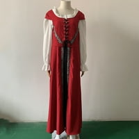 Pxiakgy formalne haljine za žene žene jeseni zimske gotičke retro cvjetne haljine s kuglicama s kuglicama dvostruke