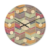 DesignArt 'Sažetak retro geometrijskog uzorka dizajna X' Moderni zidni sat iz sredine stoljeća