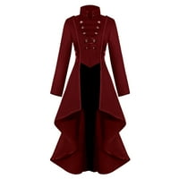 Ženska srednjovjekovna haljina, rever smoking, nepravilni rub, retro odijelo s visokim niskim rubom, ženska Vintage