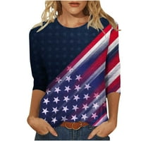 Ženski kratki vrhovi u prodaji od 6 dolara, labava majica s modnim printom, bluza s rukavima srednje dužine s