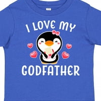 Poklon majica za djevojčice za djevojčice Volim svog kuma sa slatkim pingvinom i srcima