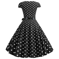Haljine za žene ljetne večernje haljine s kratkim rukavima s polka točkicama iz 1950-ih za domaćice maturalne