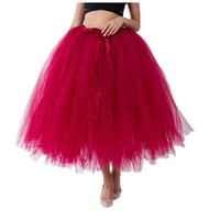 Suknje za žene modna jednobojna suknja do koljena, suknja djeveruše, suknja za trudnice s mjehurićima, crvena