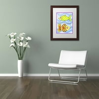 Zaštitni znak likovna umjetnost Tropska riba platno umjetnost Jennifer Nilsson, bijela mat, drveni okvir