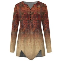 Bluze za žene Odjeljne povremene ženske košulje grafički otisci casual vrhovi jesen v vrat pulover bluze vino