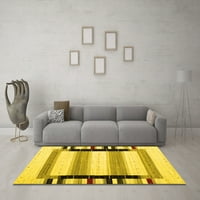 Pravokutni apstraktni žuti Moderni unutarnji tepisi tvrtke, 2' 4'